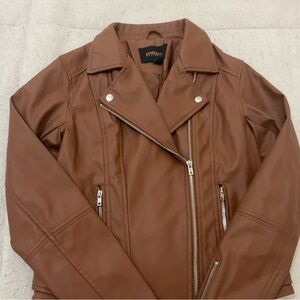 Tan Faux Leather Jacket